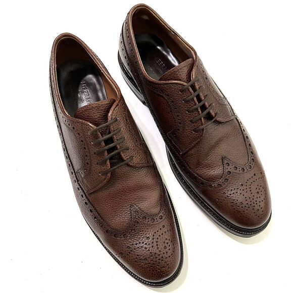 Meermin Wingtip Brogue Brown Scotchgrain Leather Mens Shoe 8.5 main image 7